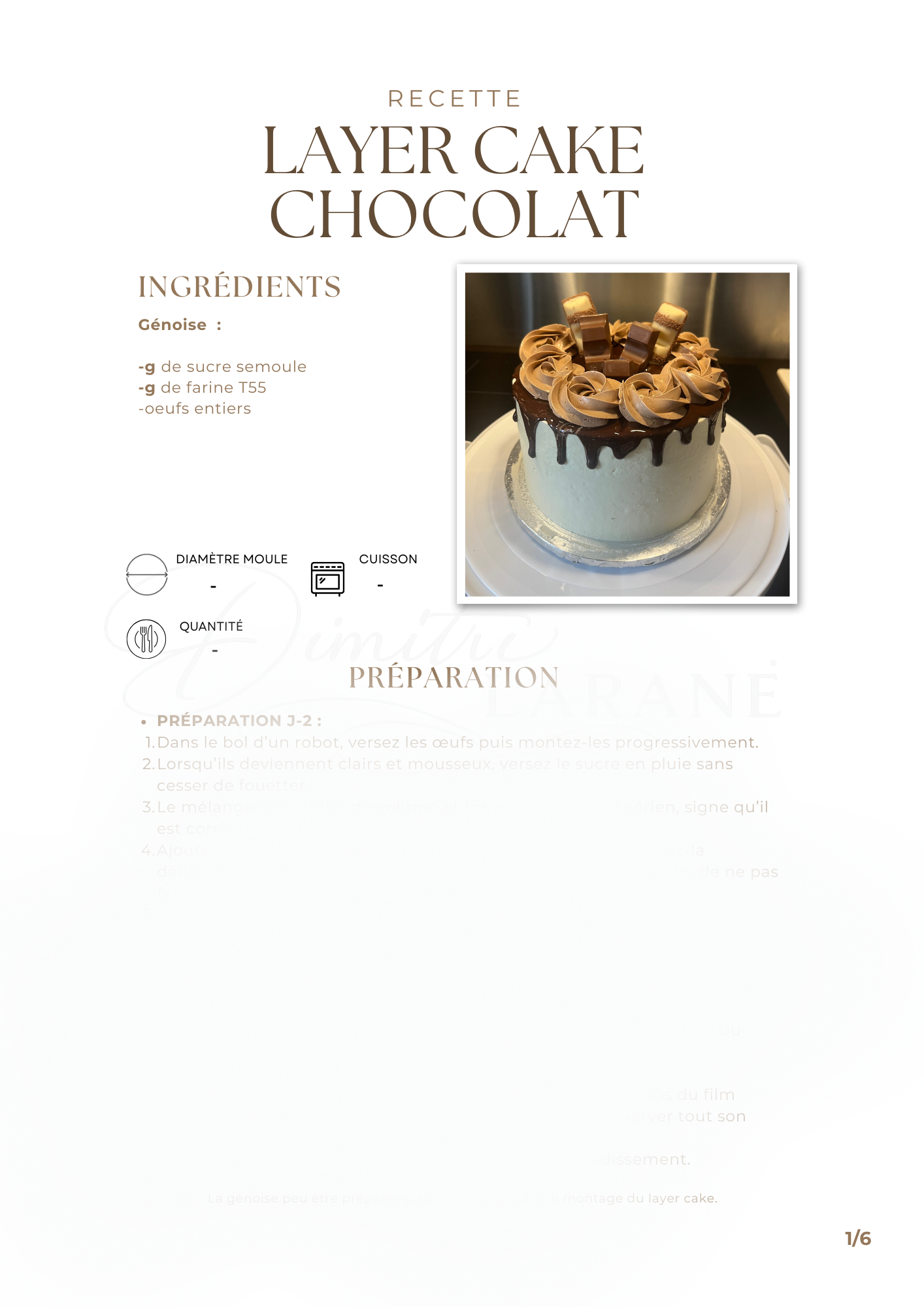 Recette PDF Layer Cake chocolat