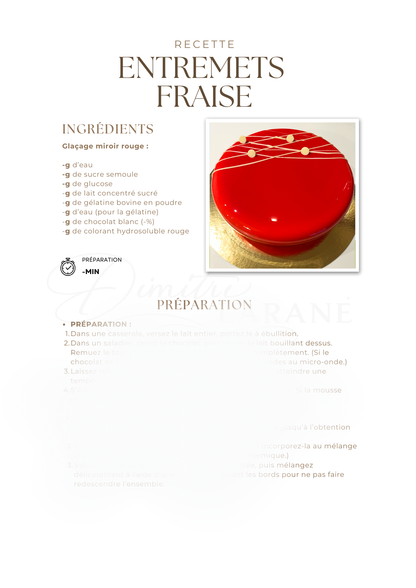 Recette PDF entremets 100% Fraise